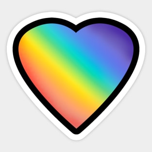 Rainbow Heart Shape Sticker